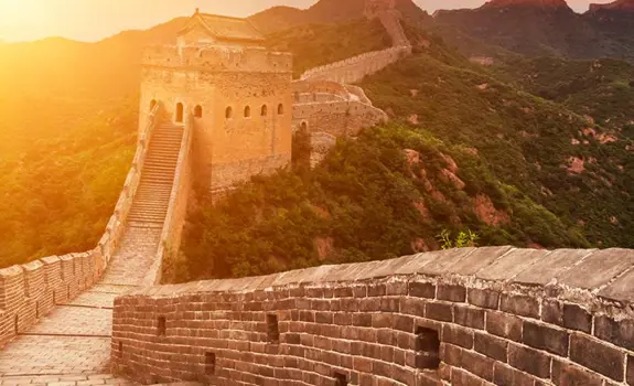 Sunset over the Great Wall Of China